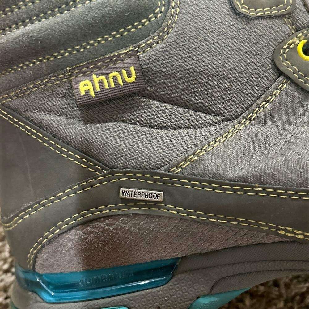 Ahnu Sugarpine Waterproof Hiking Boots Womens Size 9 Gray Teal Vibram - Picture 5 of 12